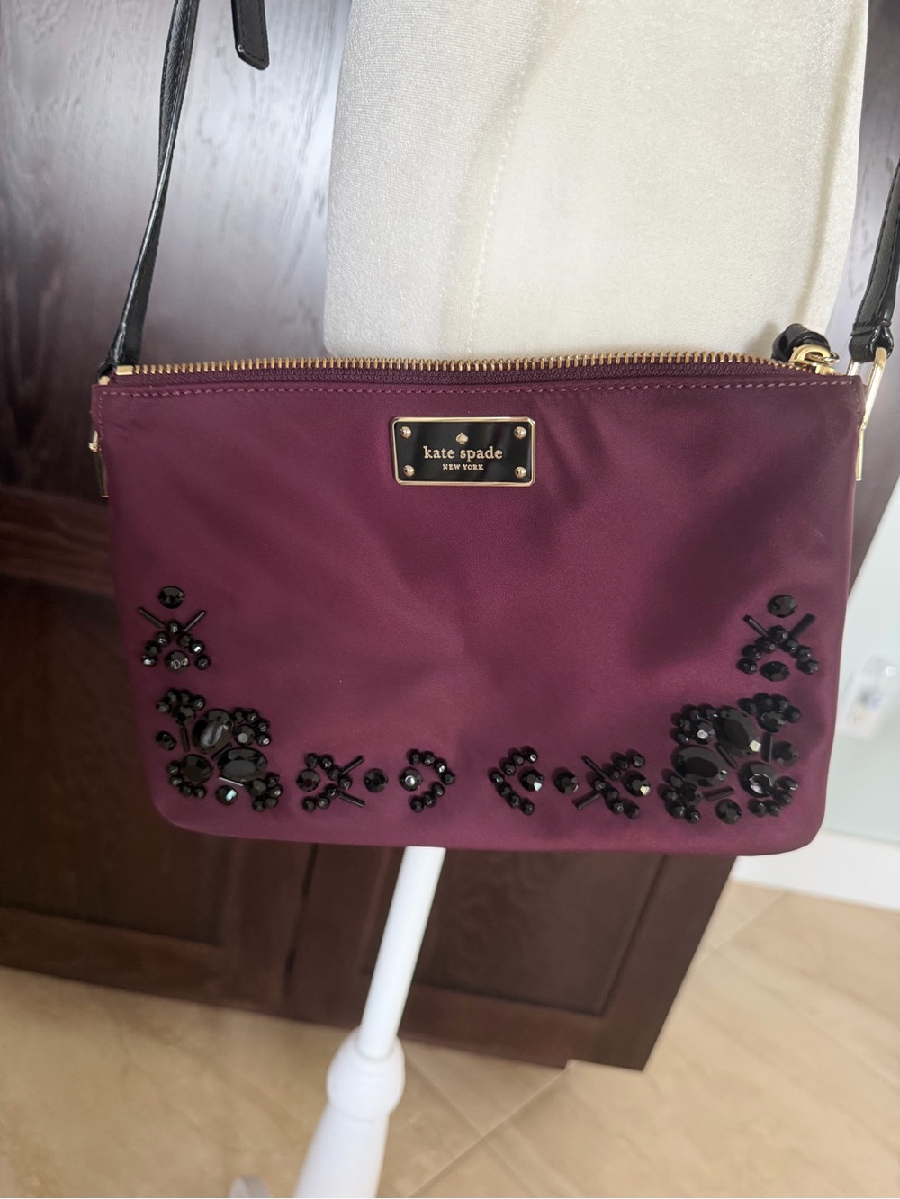 Kate Spade Wilson Road Embellished Madelyne Crossbody Plum